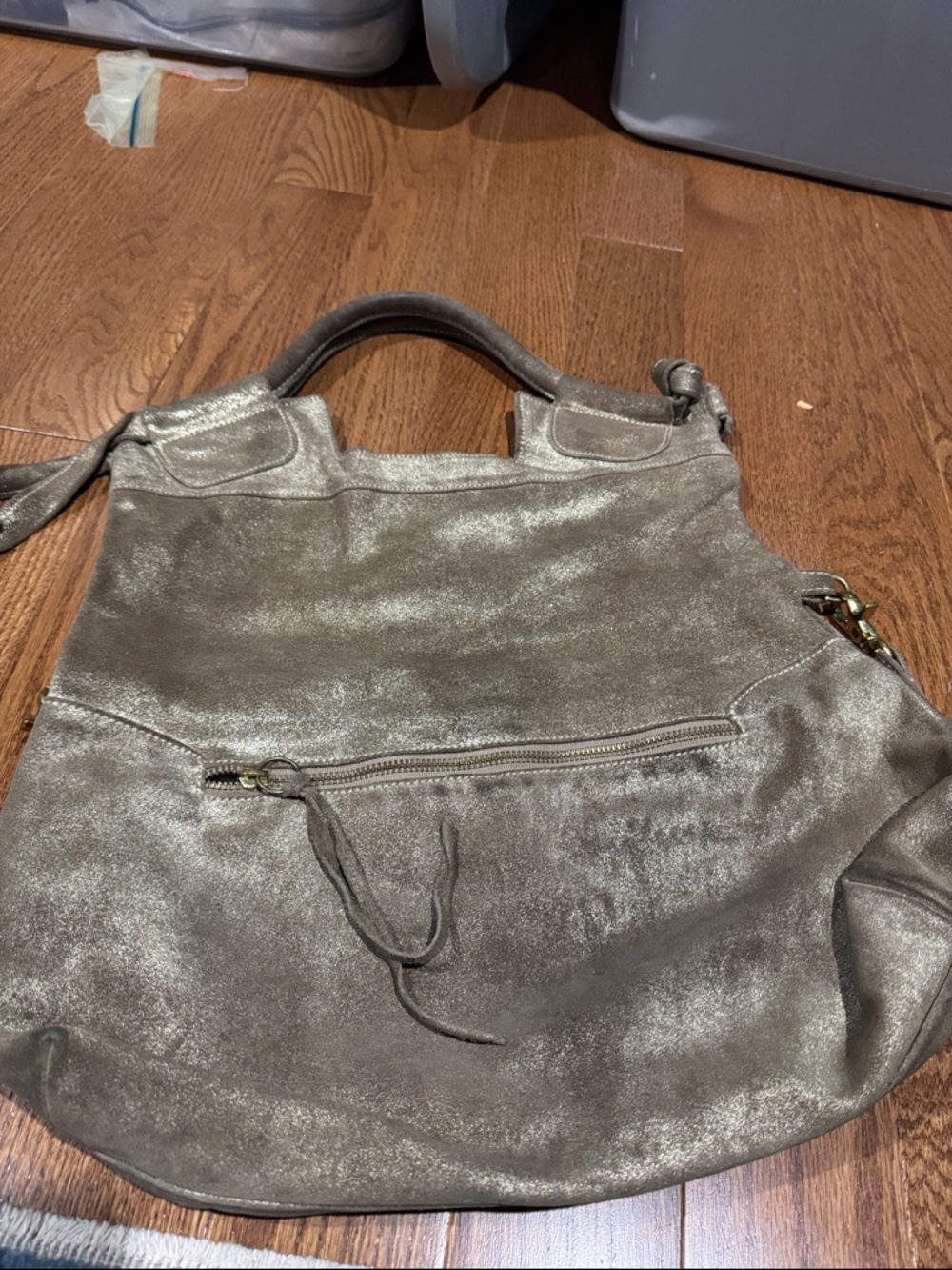 Foley & Corrina large metallic gold shoulder bag